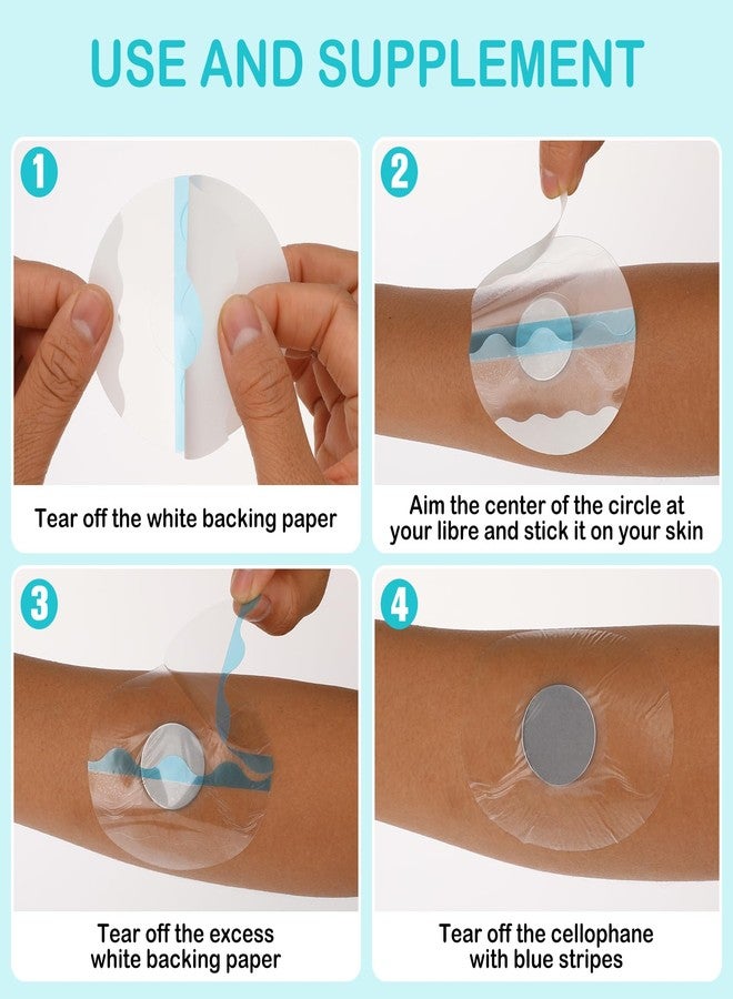 WY LIGHTING LEVEL 30 Pack Latex-Free Glucose Sensor Covers Medical Adhesive Patches for Precut CGM Tape with No Glue on The Center Waterproof and Strong Stick for Long Stay - Image 4